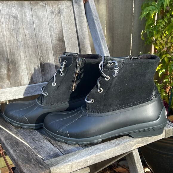 SPERRY Syren Gulf Duck Boot Black Womens Size 7 NEW Rain Waterproof - Picture 3 of 9